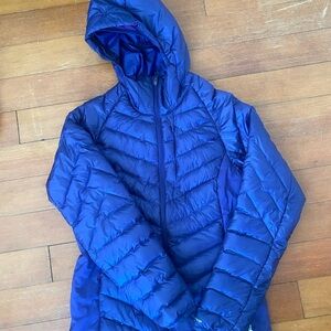 Purple Hooded Puffer Jacket
